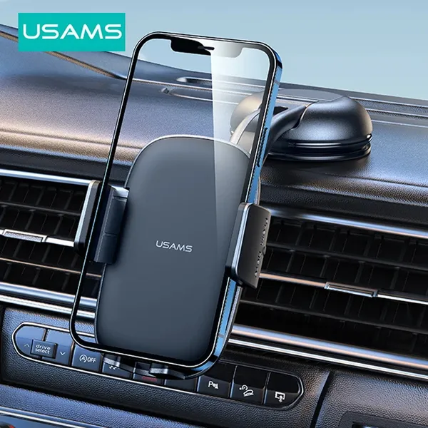USAMS Rotations à 360 ° Support de téléphone de voiture à ventouse réglable Console centrale Support de téléphone rétractable Support de pare-brise Support de montage GPS Garniture Espace blanc
