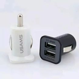 USAMS chargeur de voiture double Port USB chargeur adaptateur 5 V 3100 mAh pour iPhone Samsung HTC ZZ