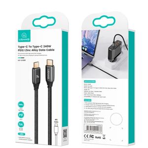 La venta caliente 240W de USAMS tipo C para mecanografiar el paladio 240w de C ayuna cable de datos de carga del 1.2m los 2m para el teléfono inteligente 15 Samsung