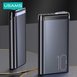 USAMS Power Bank 10000mah cargador de batería externo portátil pantalla Digital Powerbank para Xiaomi Huawei iPhone 12 pro Max 11 8 L230712