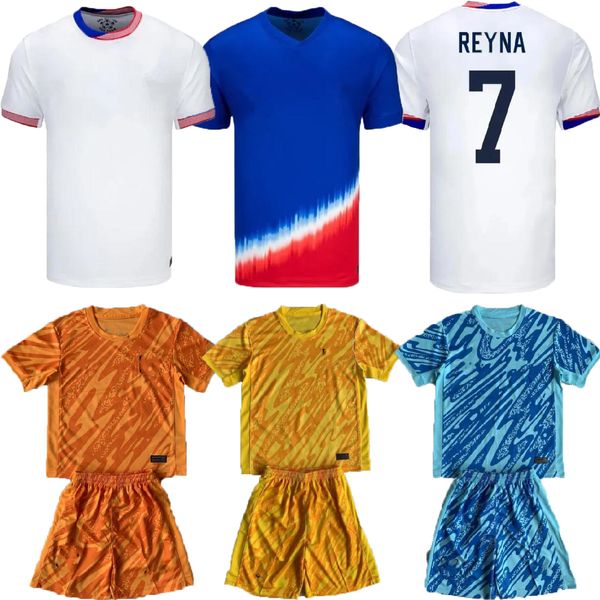 USAS Soccer Jersey 2024 2025 COPA AMERICA GK CAMISETAS Man Kits Kit USMNT Equipo nacional a casa 24 25 Uswnt Football Shirt Pulisic Smith Morgan Balogun