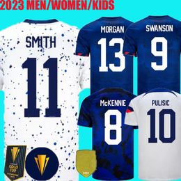 Usas Soccer USWNT Jersey Football Shirts 2023 4 Stars Woman Kids Kits USMNT 22/23 Maillot de Foot Men Concacaf Gold Cup 2024 Women's World McKennie Pulisic