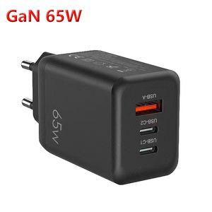 Chargeur USB 1A 2C PD GaN 65W certifié UL PSE Adaptateur de charge rapide multi-protocole QC 3 en 1 pour Samsung Galaxy Z Fold3 5G iPhone 13 Macbook Air iPad