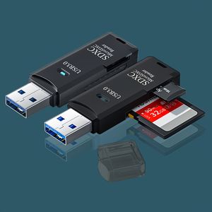 Wansurs Lector de Tarjetas para computadora portátil USB 2.0 3.0 Lector de Tarjetas Micro SD Lector de Tarjetas 2 en 1 a Adaptador USB SDXC SDHC MMC RS-MMC para PC Cámara Tarjeta de Memoria