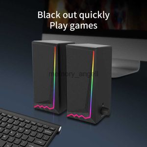 USB 2.0 3.5mm Aux 3D Stéréo Surround Musique RVB Lumière Gaming Haut-parleurs Filaires Barre de Son pour Ordinateur De Bureau PC Haut-parleurs HKD230825