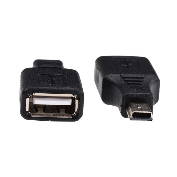 Convertisseur d'adaptateur de connecteur hôte OTG USB 2.0 A femelle vers Mini B 5 broches mâle