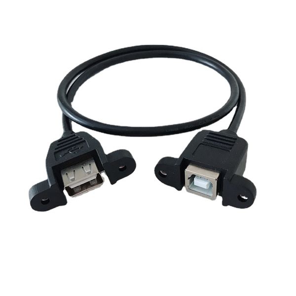 Adaptateur USB 2.0 A femelle vers Port d'imprimante, convertisseur, vis JACK, câble de montage sur panneau, 50cm