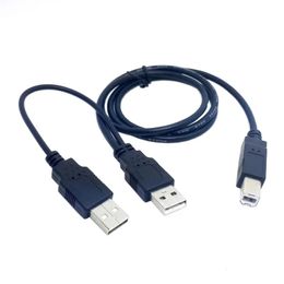 USB 2.0 Een mannelijke tot B mannelijke AM-BM met vermogen Y kabel dubbele dubbele USB A tot enkele printer USB B voor draagbare HDD-behuizing 80 cm