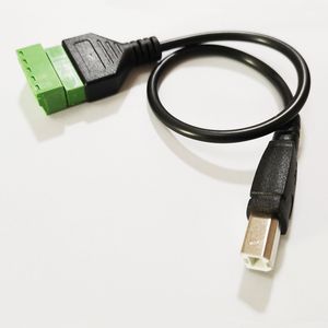 Câbles de connecteur, prise mâle USB 2.0 B vers 5 broches/voie femelle, bornes de blindage à vis, câble adaptateur de type enfichable, environ 30 cm/2 pièces