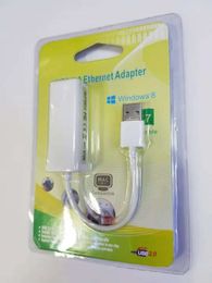 Adaptateur Ethernet USB 2.0 Connecteurs RJ45 Adaptateurs LAN Carte 10/100 Adaptateur pour PC Windows7 8 avec boîte de vente au détail