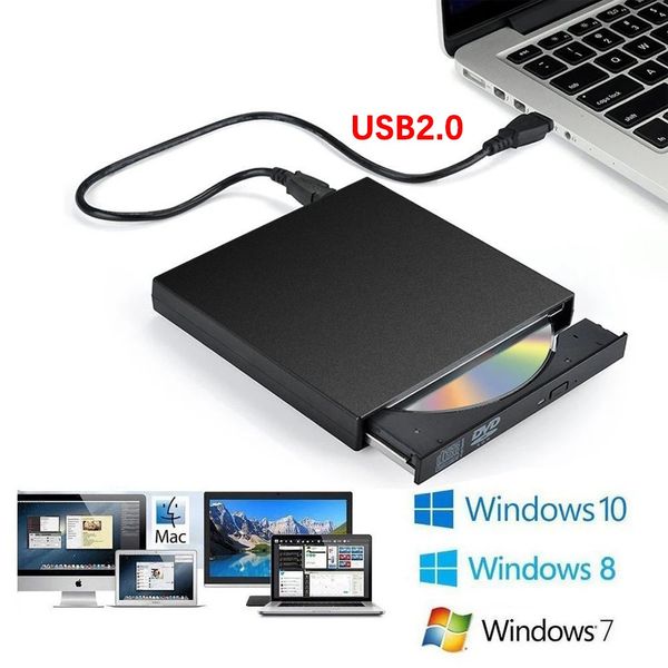 USB 2.0 lecteur DVD externe lecteur CD Mp3 musique films lecteur Portable pour Windows 7 8 10 ordinateur Portable ordinateur de bureau ordinateur 240229