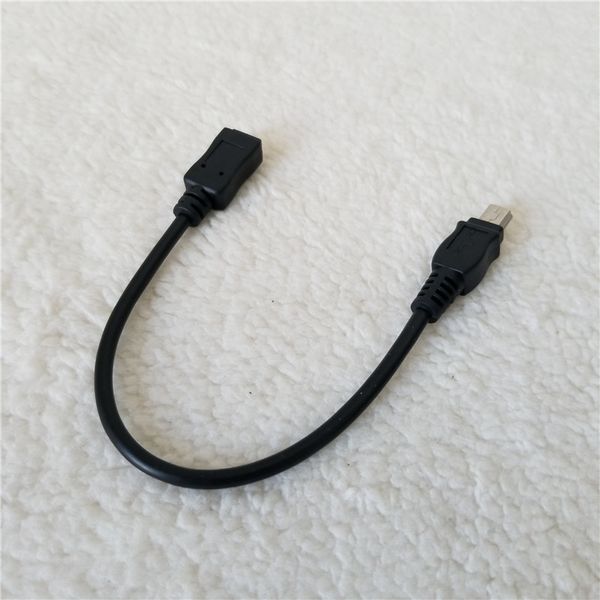 Adaptateur USB 2.0 Mini usb 5 broches mâle à femelle, câble d'extension de données noir 15cm pour téléphone Android GPS PC