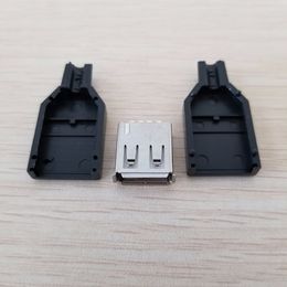 Adaptateur USB 2.0 Type A femelle, boîtier Jack, connecteur à monter soi-même, noir