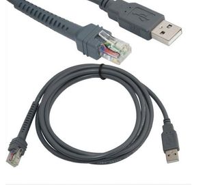 Cable de datos de línea recta USB 2M para Symbol LS2208 LS4208 DS6708 LS1203 6FT