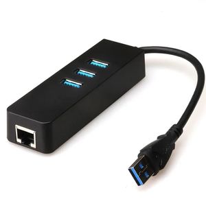 Adaptateur Ethernet USB 3.0 avec 3 ports USB 3.0 Hub USB RJ45 Gigabit Ethernet LAN 10/100/1000 MBPS Card réseau pour MacBook pour ordinateur portable