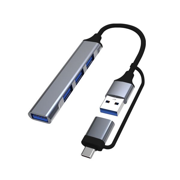 Hub USB 3.0 con adaptador tipo C Adaptador USB Adaptador USB C de 4 puertos para Ipad Pro Macbook iMac PC Teléfono móvil