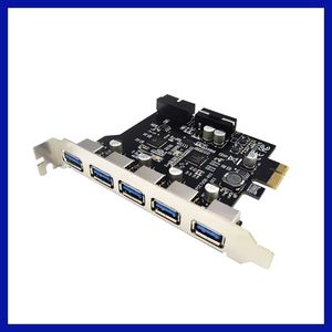 USB 3.0 PCI-E-uitbreidingskaart 5 Poorten Hub-adapter voor desktop PC PCI Express Extender Module Board met NEC +GL hoofdbesturingschip