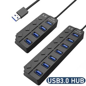 USB 3.0 Adaptateur d'alimentation 4/7 Port Multi USB Splitter Hub Hub Hub 2.0 USB Multiple Expander Switch 30cm Cable Hub Agking Stations