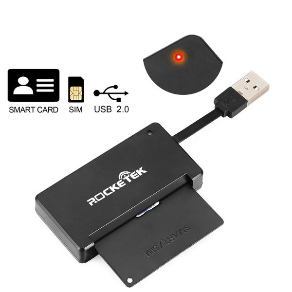 Rocketek USB 2,0 lector de tarjetas inteligentes memoria para ID Bank EMV electrónico DNIE dni ciudadano sim cloner conector adaptador PC ordenador
