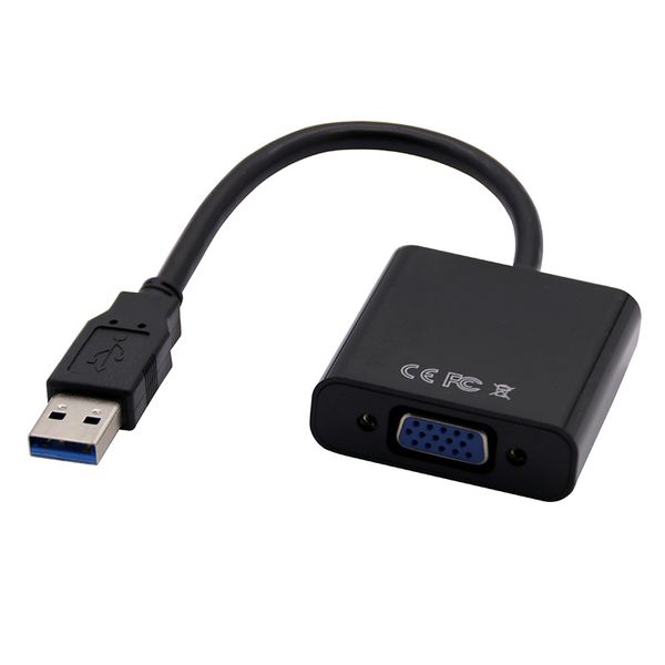 Adaptateur USB 3.0 vers VGA, câble de conversion vidéo 1080P pour ordinateur de bureau et ordinateur portable, sans retard