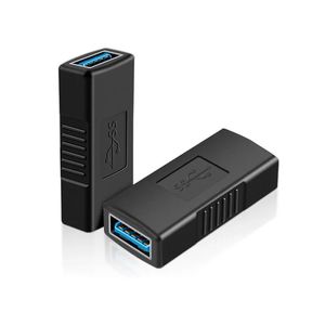 USB 3.0 Tapez une femme à un adaptateur de connecteur féminin USB3.0 AF à AF Coupleur F / F Convertisseur d'extension de changeur de genre pour l'ordinateur portable 1pc