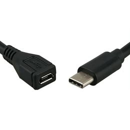 Convertidor USB 3,1, Cable de extensión Micro USB hembra, USB tipo C, transferencia de datos V8, Cable de extensión a corto plazo, 1 Uds.
