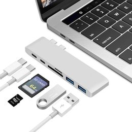 USB 3.1 Type-C Hub naar HDMI-compatibele adapter 4K Thunderbolt 3 USB C Hub met Hub 3.0 TF SD-lezer slot PD voor MacBook Pro/Air