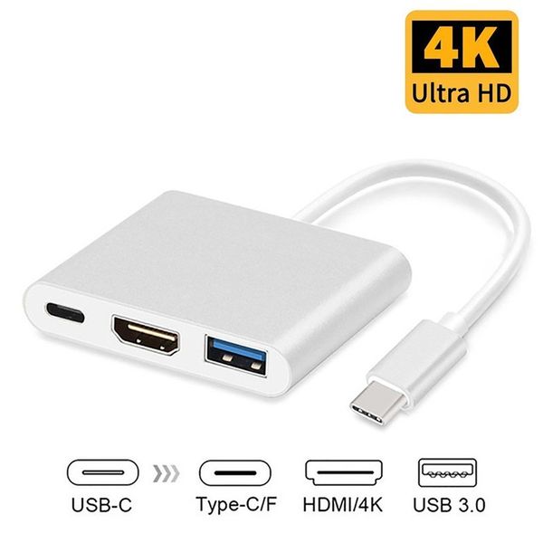 Câble adaptateur USB 3.1 Type-c vers HDMI USB 3.0 type c Adaptateur de câble de données avec emballage opp