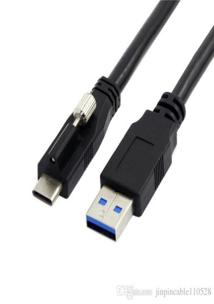 Connecteur de verrouillage masculin USB 31 TYPEC à un câble de données masculin USB30 standard 12m 4ft avec vis de montage 9696107