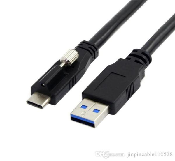 Connecteur de verrouillage masculin USB 31 TYPEC à un câble de données masculin USB30 standard 12 m 4 pieds avec vis à montage de panneau 1696206