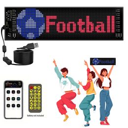USB 5V LED Matrix Panel Championnat d'Europe RVB Pattern Graffiti Football Football Concert Text Animation Retor Remote Control + App APP Control Car Affichage