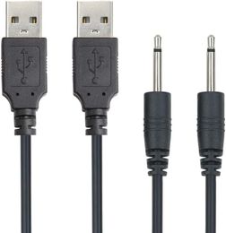 USB-adaptersnoer 2 5 mm vervangende DC-oplaadkabel USB-snellaadkabel zwart 2 stuks