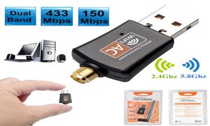 USB -adapter WiFi 600MBS Draadloze internettoegangsleutel PC Netwerkkaart Dual Band 5GHz LAN Dongle Ethernet Receiver AC5425373