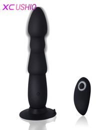 Vibrateur anal USB pour hommes Silicone Butt Butt Pring Reliste Penis Dildo Vibrateur avec aspiration anale sexuelle pour femmes Produits sexuels C1812889817