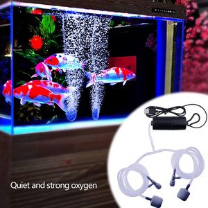 Pompe à air d'air d'aquarium USB Pompe à pêche portable Pompe à air silencieux Aérateur Aerator Small Small Oxygen Pompe avec accessoires 5V 1W