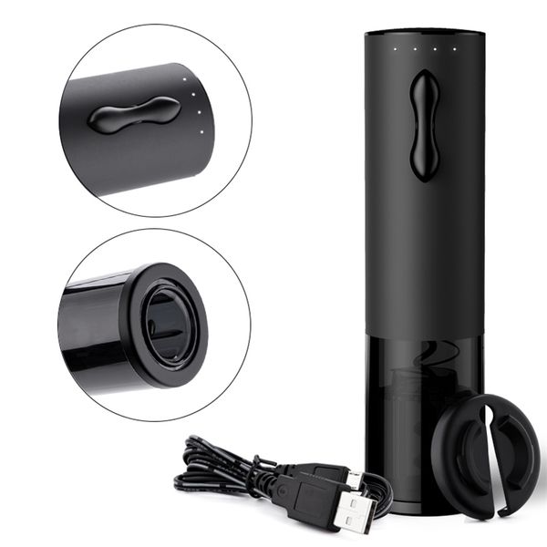 Ouvre-bouteille électrique automatique USB Tire-bouchon Ouvre-bouteille de vin Kit Affichage de la lumière Ouvre-bouteille rechargeable USB avec feuille Cutte T200227