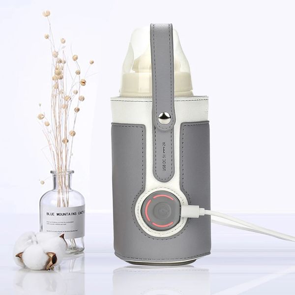 Chauffe-biberon USB chauffe-lait de voyage Portable biberon pour bébé couvercle chauffant Thermostat d'isolation chauffe-aliments extérieur 240111