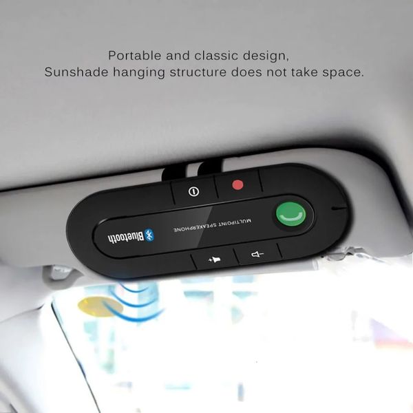 USB Bluetooth Kit de manos libres para coche Ser inalámbrico Teléfono Reproductor de música MP3 Visera solar Clip Serphone Cargador sin aux y240126