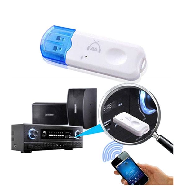 Receptor USB con Bluetooth, adaptador inalámbrico de Audio para coche, AUX, Bluetooth, estéreo, inalámbrico, receptor de música Mp3, conector de 3,5mm para TV, altavoz y CD