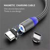 USB C charge rapide Android Câble magnétique ronde Micro USB Type C Tresse de charge Cordon Chargeur pour LG Avec l'emballage de Samsung