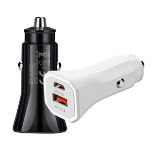 USB C PD Car Charger For Iphone 30W Fast Charging adapter Auto USBC 3.0 Mobile Phone Charge