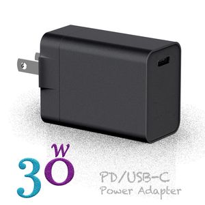 Adaptateur secteur USB C PD/QC3.0 30W TYPE-C chargeur mural pour ordinateurs portables USB-C/MacBook/xiaomi/Samsung chargeurs
