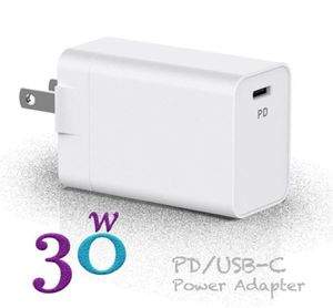 Adaptateur d'alimentation USB C PDQC30 30W Chargeurs muraux Typec pour USBC ordinateur portable Charger 51078518400422