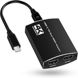 USB C a 2 HDMI Compatible Dual 4K pantallas Digital AV Adapter para MacBook Pro para Mac Air para iPad Pro Adaptador USB Tipo C