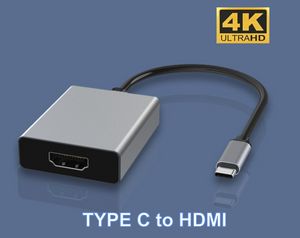 USB C naar HDMI-compatibele adapterkabel Type C 4K USB 3.1 HDTV vrouwelijke converter voor telefoon PC Laptop