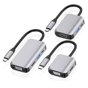 Adaptador USB C a HDTV VGA Hub tipo C Dock Multi Splitter con USB3.0 para MacBook Pro accesorios Hubs