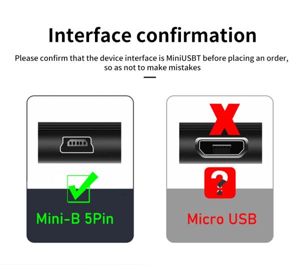 USB C à mini câble USB tressé USB-C à mini-USB à 5 broches OTG Câble de données de charge pour GPS, MP4 / 3, appareil photo, came de tableau de bord, C à Mini B