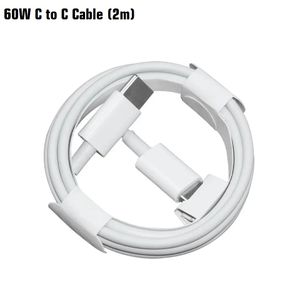 Câble USB C vers USB C 2 m 60 W chargeur rapide pour iPhone 15 6 pieds cordon d'alimentation Long de charge