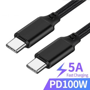 Cable de datos USB-C a USB-C PD 100W 5A Cargador rápido Doble tipo C Cables USB macho a macho para sumsung N20 Disco duro móvil Tipo-C Laptop