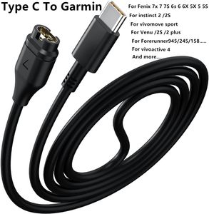 USB C TYPE C Câble de chargement pour Garmin Fenix ​​7 7S 7x 6 6S 6X Pro 5S 5x Vivoactive 3 4S 935 945 245 Venu 2 TACTIX 7 Instinct 2S Enduro Charger Pild